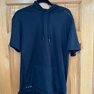 Virus Intl Short Sleeve Hooded shirt, Black, Like new,